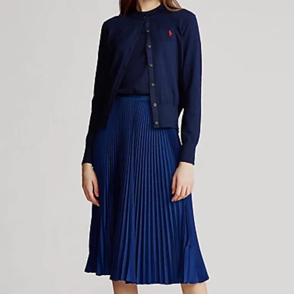 Polo Ralph Lauren Dresses & Skirts - Polo Ralph Lauren Navy Pleated Accordion Midi Pull-on Skirt